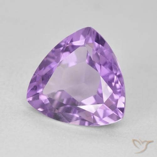 Ametista Viola medio naturale da 3.06 ct, Taglio trillion, VVS-VS