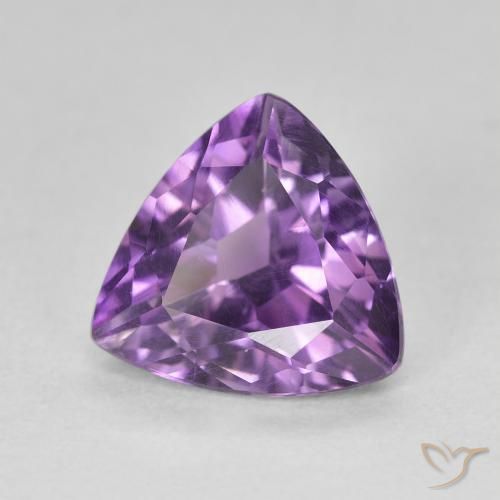 Ametista Medium Light Purplish-Violet naturale da 2.72 ct, Taglio trillion, VS