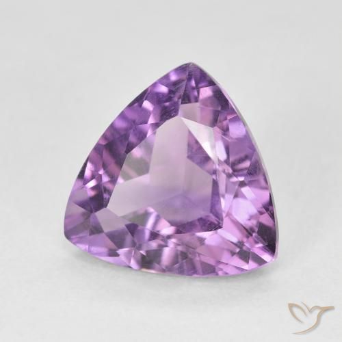 Ametista Viola medio naturale da 2.89 ct, Taglio trillion, VS