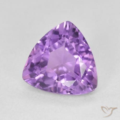 Ametista Viola medio naturale da 2.78 ct, Taglio trillion, VVS