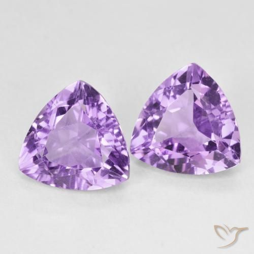Gemme di Ametista Viola violaceo intenso naturale da 5.50 ct, Taglio trillion, VS