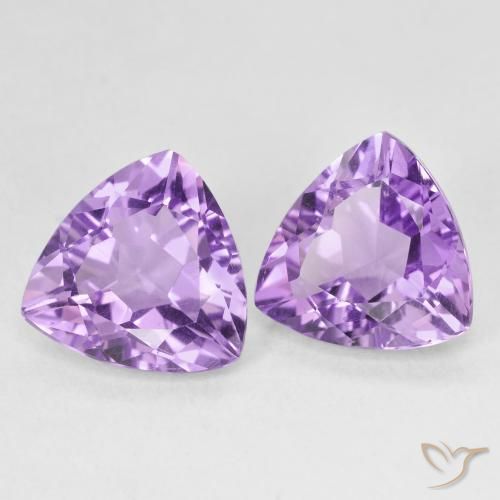 Gemme di Ametista Deep Iris Violetta naturale da 5.61 ct, Taglio trillion, VS