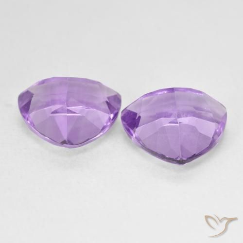 Gemme di Ametista Viola medio naturale da 5.84 ct, Taglio trillion, VS