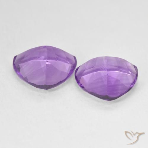 Gemme di Ametista Viola medio naturale da 5.54 ct, Taglio trillion, VS