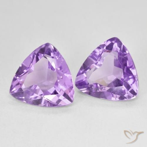 Gemme di Ametista Viola medio naturale da 5.51 ct, Taglio trillion, VS