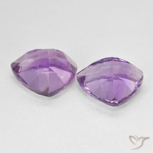 Gemme di Ametista Viola chiaro-medio naturale da 5.72 ct, Taglio trillion, VS
