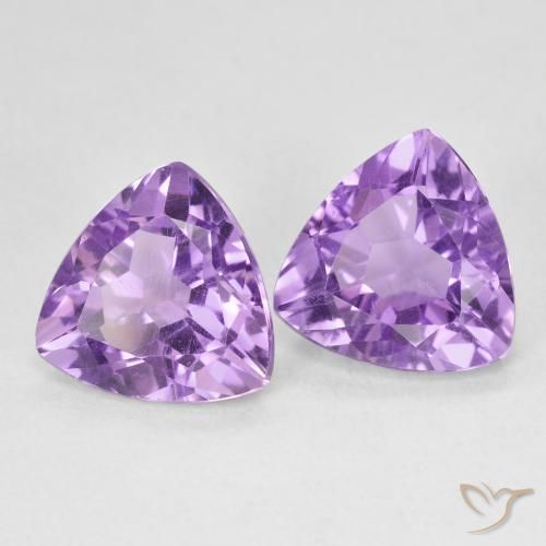 Gemme di Ametista Viola medio naturale da 5.57 ct, Taglio trillion, VS