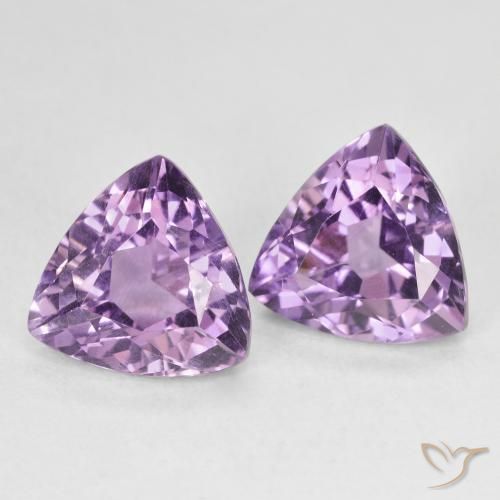 Gemme di Ametista Viola medio naturale da 5.83 ct, Taglio trillion, VS