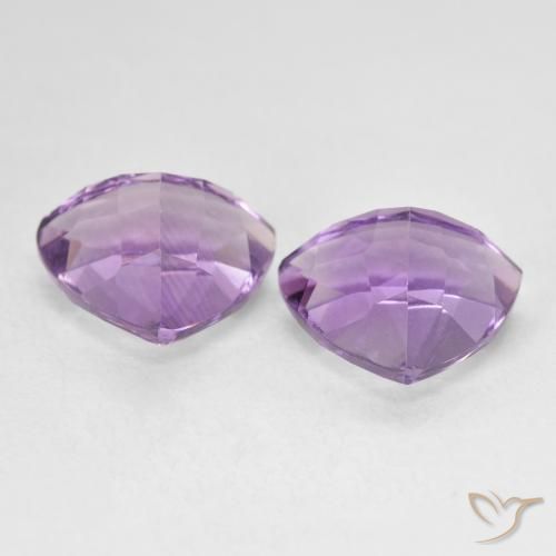 Gemme di Ametista Viola medio naturale da 5.83 ct, Taglio trillion, VS