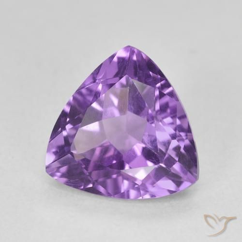 Ametista Viola scuro naturale da 2.86 ct, Taglio trillion, VVS-VS