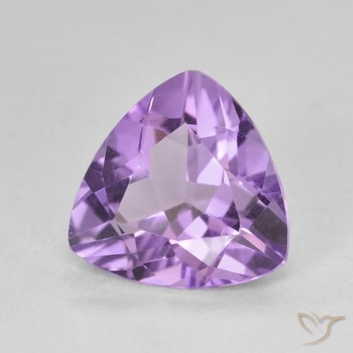 Ametista Viola medio naturale da 2.60 ct, Taglio trillion, VVS