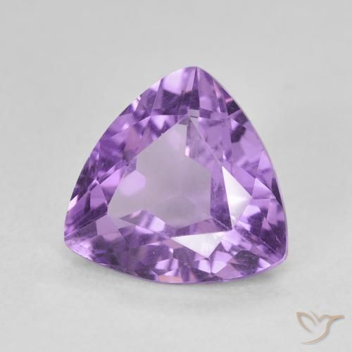 Ametista Viola medio naturale da 2.75 ct, Taglio trillion, VVS-VS