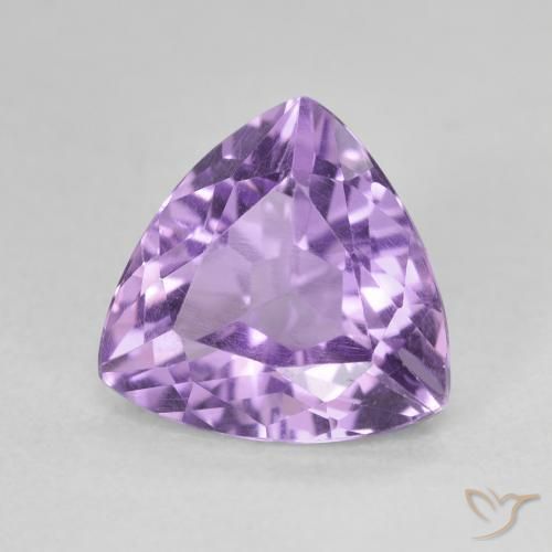 Ametista Viola medio naturale da 2.86 ct, Taglio trillion, VVS-VS