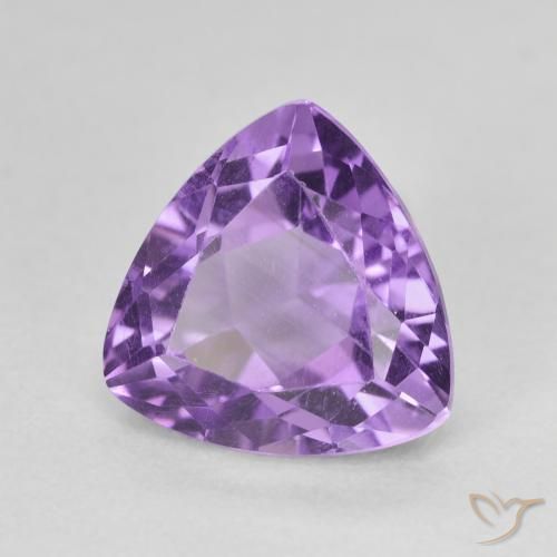 Ametista Viola scuro naturale da 3.16 ct, Taglio trillion, VVS-VS