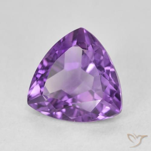Ametista Viola medio naturale da 3.05 ct, Taglio trillion, VVS-VS