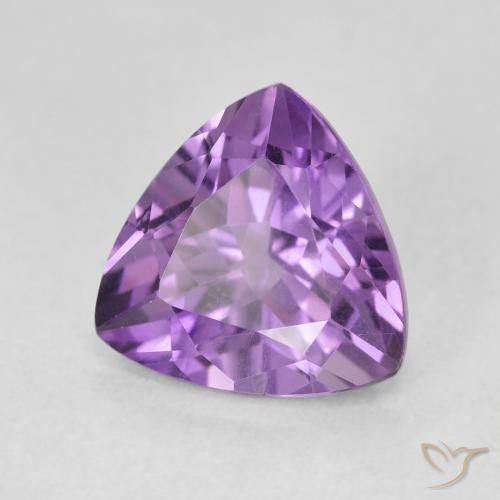 Ametista violaceo naturale da 3.07 ct, Taglio trillion, VVS-VS