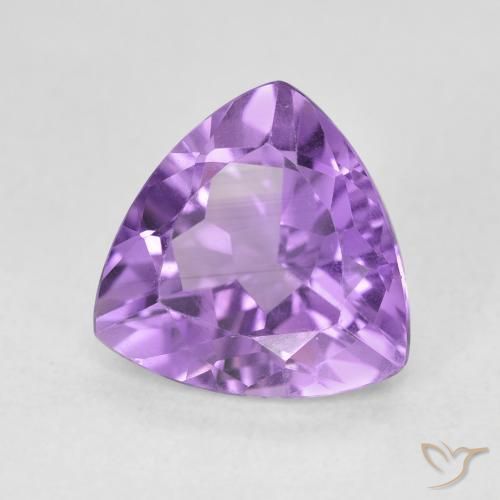 Ametista Viola Intenso naturale da 2.97 ct, Taglio trillion, VVS-VS