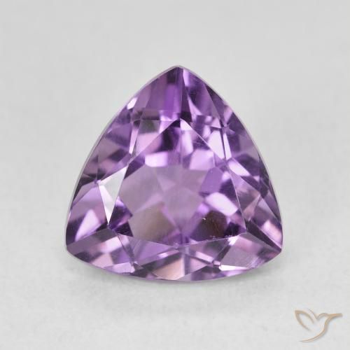 Ametista Viola medio naturale da 2.86 ct, Taglio trillion, VVS