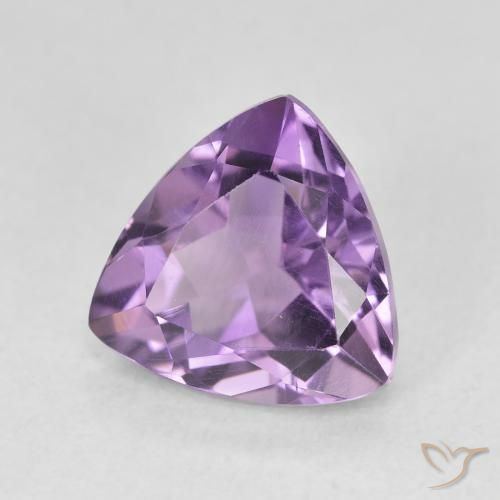 Ametista Viola medio naturale da 2.86 ct, Taglio trillion, VVS