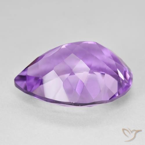 Ametista Viola medio naturale da 18.75 ct, Forma a pera, VVS