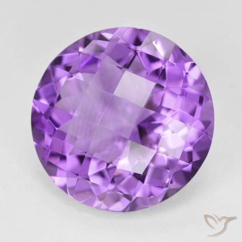 Ametista Viola tendente al rosa naturale da 17.29 ct, Rotondo, VVS