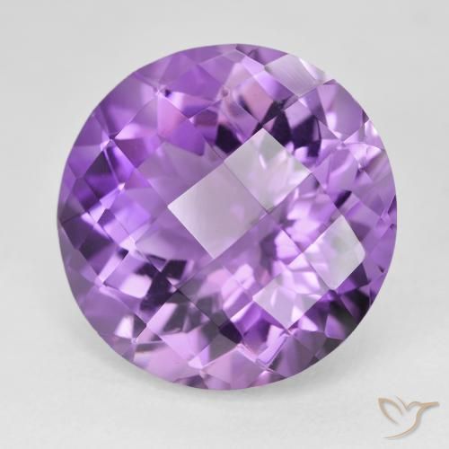 Ametista Viola scuro naturale da 19.39 ct, Rotondo, VVS
