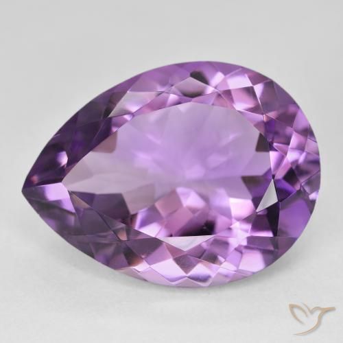 17.98ct Naturale Viola chiaro-medio Ametista, Forma a pera, VVS