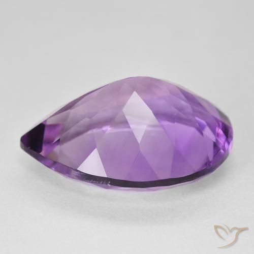 Ametista Viola chiaro-medio naturale da 17.98 ct, Forma a pera, VVS
