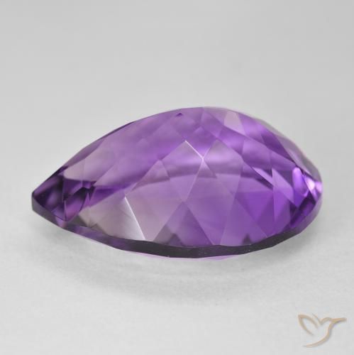Ametista Medium Light Purplish-Violet naturale da 18.42 ct, Forma a pera, VVS