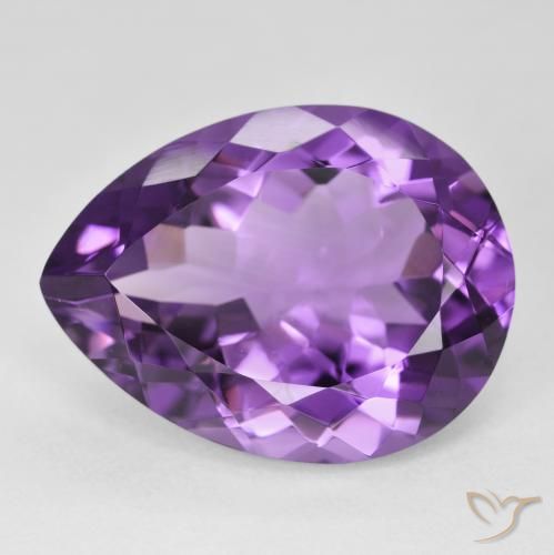 Ametista violaceo naturale da 18.10 ct, Forma a pera, VVS