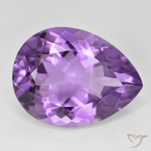 Ametista violaceo naturale da 18.39 ct, Forma a pera, VVS