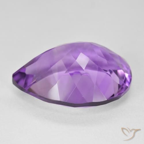 Ametista violaceo naturale da 18.39 ct, Forma a pera, VVS