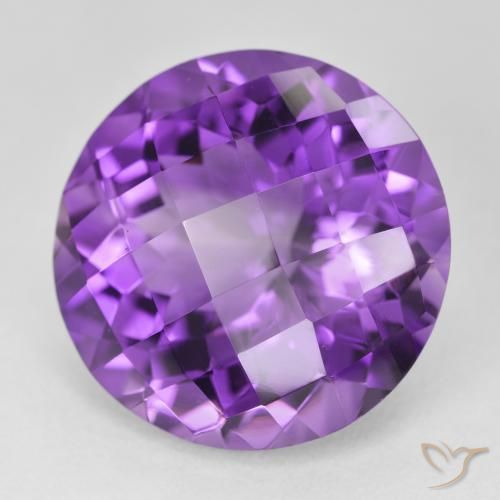 Ametista Medium Dark-Violet naturale da 19.14 ct, Rotondo, VVS