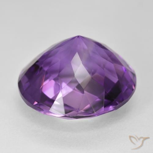 Ametista Medium Dark-Violet naturale da 19.14 ct, Rotondo, VVS