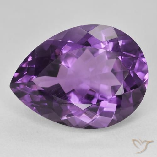18.85ct Naturale Viola medio Ametista, Forma a pera, VVS