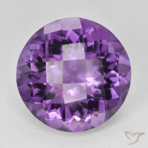 18.58ct Naturale Viola-Rosa Medio Ametista, Rotondo, VVS