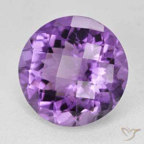 Ametista Viola-Rosa Medio naturale da 18.58 ct, Rotondo, VVS