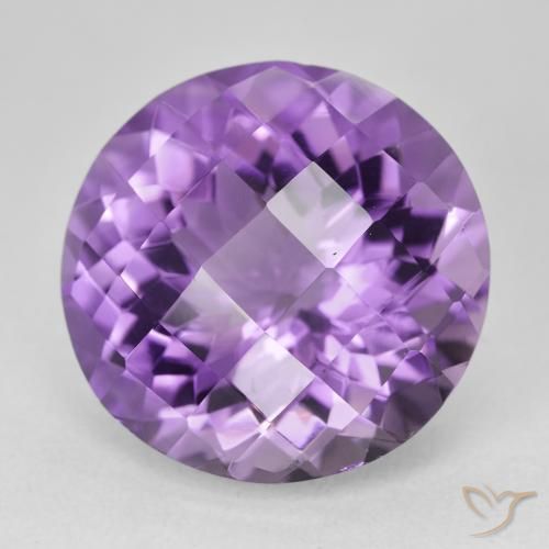 Ametista Viola chiaro-medio naturale da 18.92 ct, Rotondo, VVS