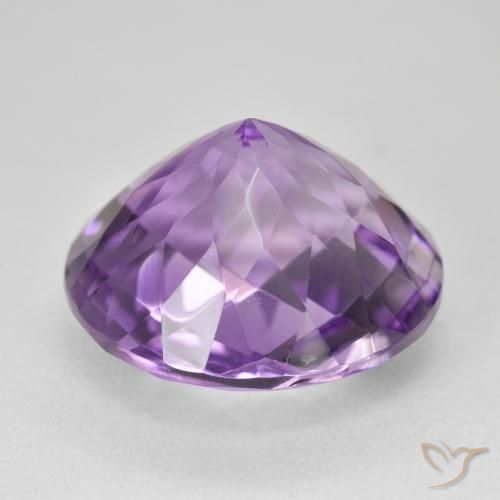 Ametista Viola chiaro-medio naturale da 18.92 ct, Rotondo, VVS