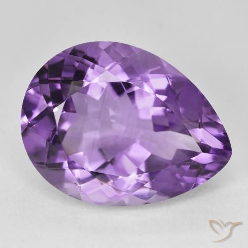 Ametista Viola Intenso naturale da 19.11 ct, Forma a pera, VVS