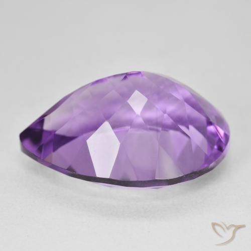 Ametista Viola Intenso naturale da 19.11 ct, Forma a pera, VVS