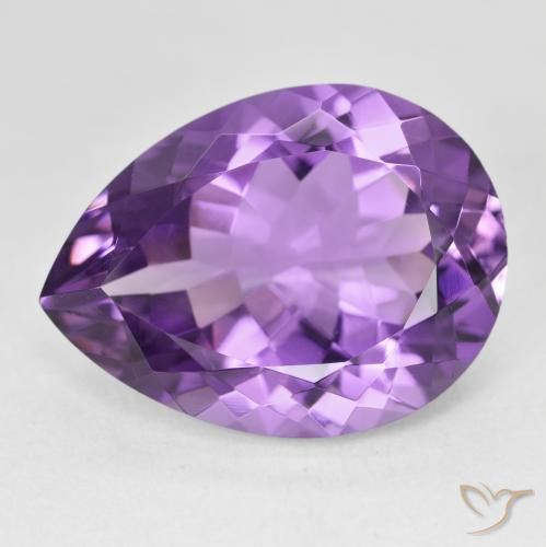17.90ct Naturale Viola Intenso Ametista, Forma a pera, VVS