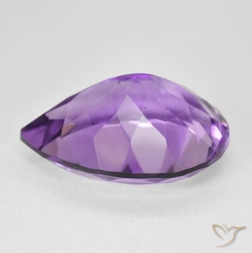 Ametista Viola Intenso naturale da 17.90 ct, Forma a pera, VVS