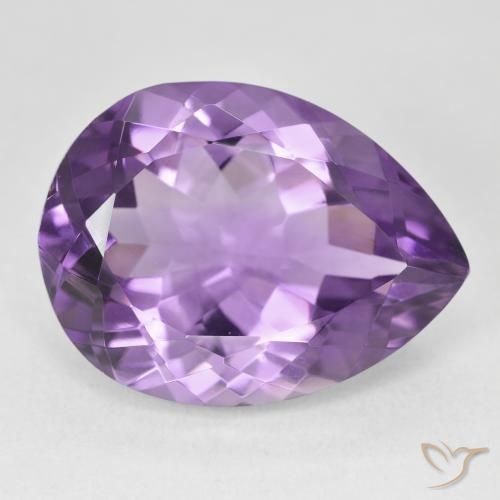 Ametista viola vivido naturale da 18.19 ct, Forma a pera, VVS-VS