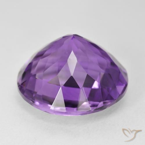 Ametista viola vivido naturale da 18.89 ct, Rotondo, VVS