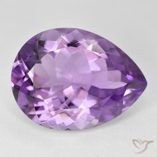 Ametista violaceo naturale da 17.75 ct, Forma a pera, VVS