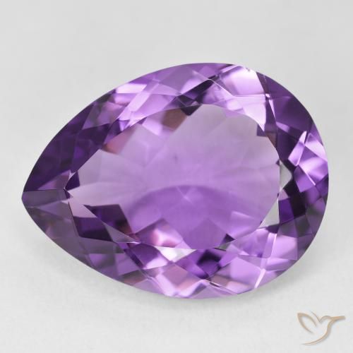 17.06ct Naturale Viola medio Ametista, Forma a pera, VVS-VS