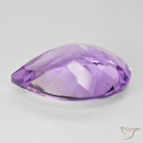 Ametista Viola violaceo medio naturale da 16.38 ct, Forma a pera, VVS