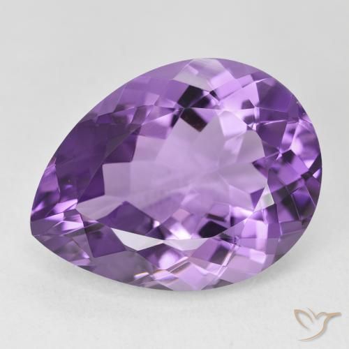 17.84ct Naturale Viola Intenso Ametista, Forma a pera, VVS