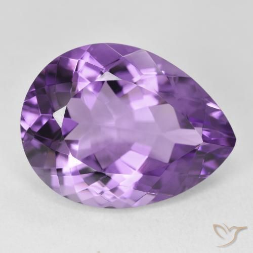 Ametista Viola Intenso naturale da 17.84 ct, Forma a pera, VVS
